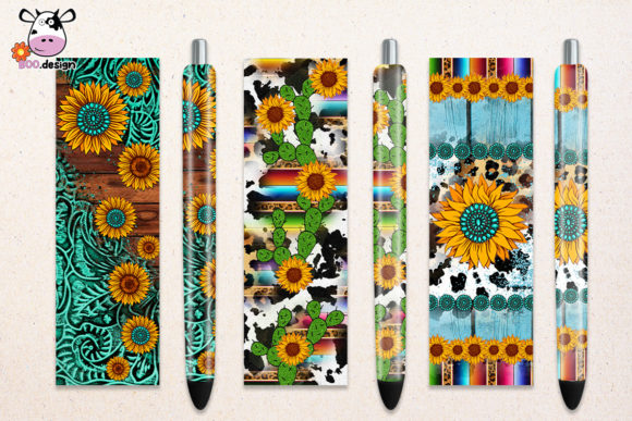 Download Leather Sunflower Gemstone Pen Wrap - Pen wrap Collection