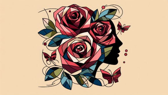 Download Cubist Interpretation of Roses, Fragment - Interpretation Collection