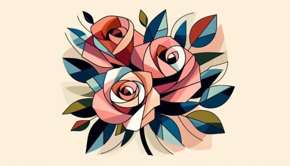 Download Cubist Interpretation of Roses, Fragment - Interpretation Collection
